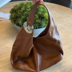 Michael Kors brown leather shoulder bag